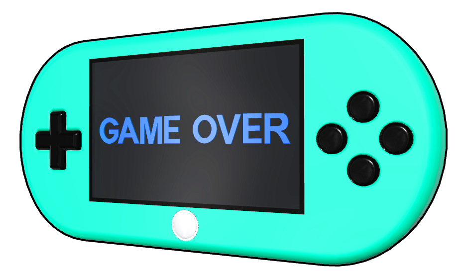 ゲーム機　モバイル　ゲームオーバー　文字 B